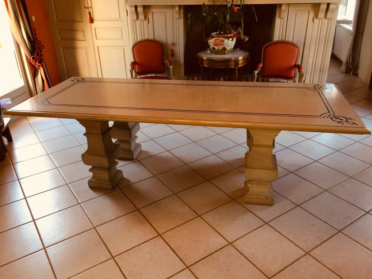 Grande Table En Marbre Et Pierre-photo-2