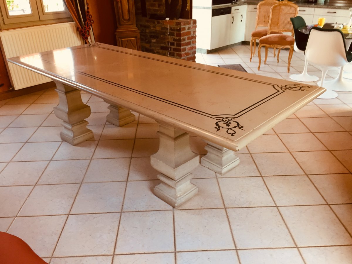 Large Table In Marble And Stone