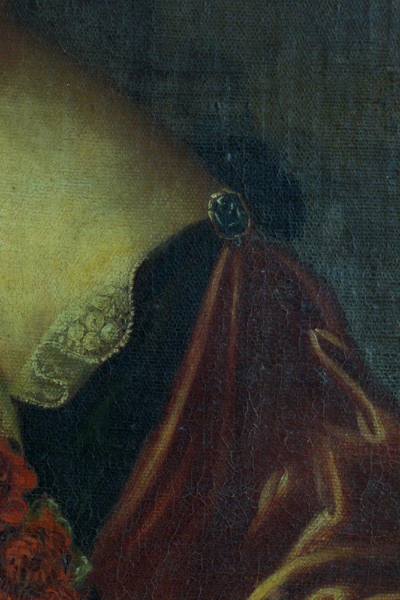 François De Troy ent. Ancien Tableau Portrait De Femme Courtisane 17 ème Ent.  Cadre-photo-4