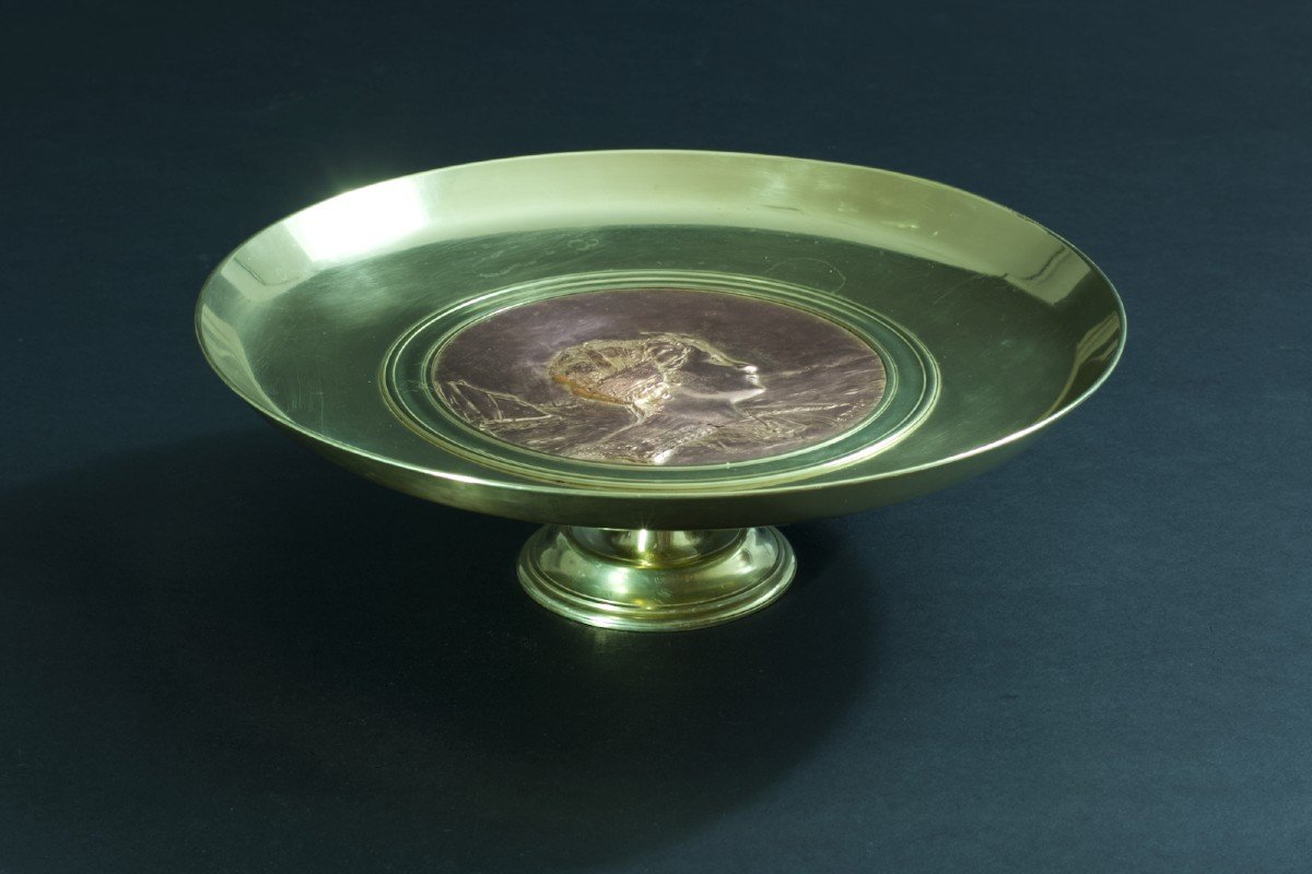 Ancienne Coupe En Bronze Dropsy Marine Portrait Bretonne Orsay Susse Frères 19e médaille-photo-6