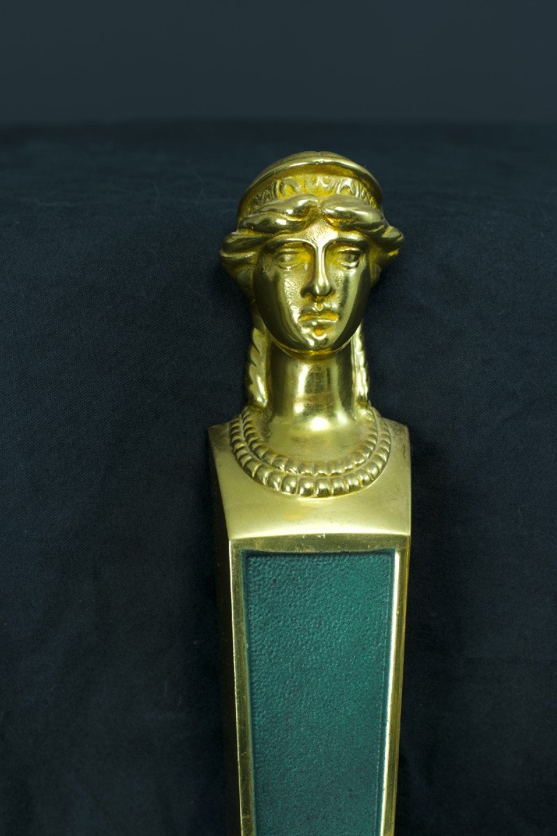Ancienne Applique Lampe Bronze Doré Cariatide Athénienne Grèce Antique Cygne X 3 -photo-1