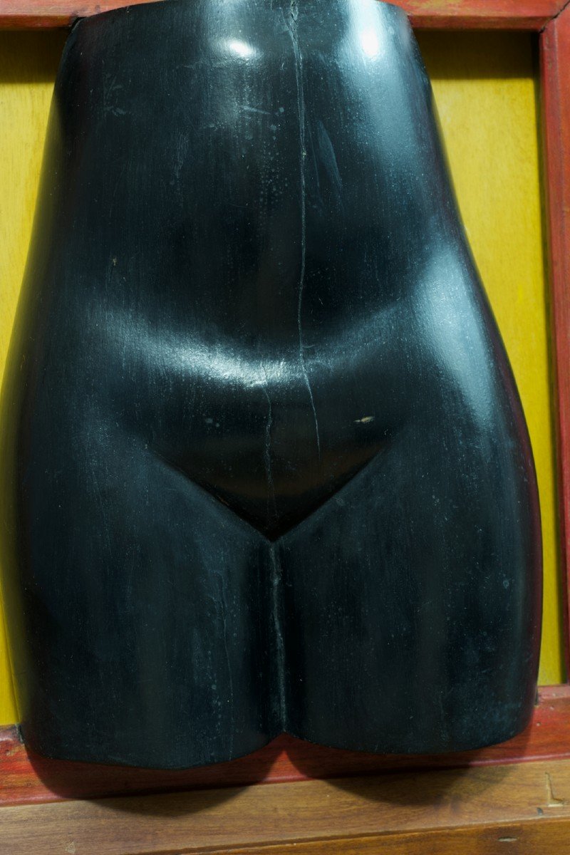 Louis Sala Old Female Nude Erotic Sculpture Carved Wood Vintage Design Decor-photo-2