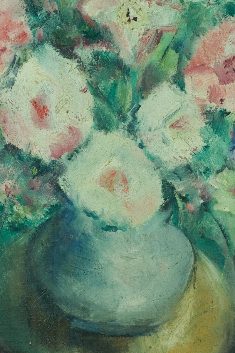 José Palmeiro Beautiful Old Painting Still Life Bouquet Of Peonies School Of Paris 30 '-photo-4