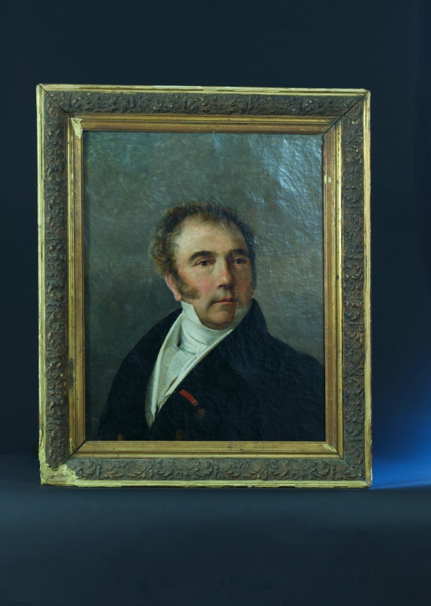 Lienard Beautiful Painting Old Empire Portrait Man White Tie Lille Hst 19th-photo-5