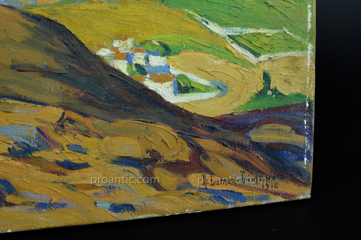 Gomez Gimeno Bordeaux Painting Animated Landscape 1916 Landscape Basque Country Aragon-photo-4