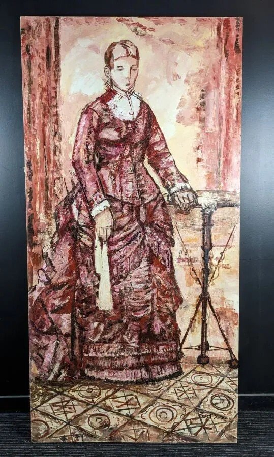 Maria Tort XIrau Old Large Portrait Painting Elegant Woman Living Room Costume 2m Decor Fashion-photo-2