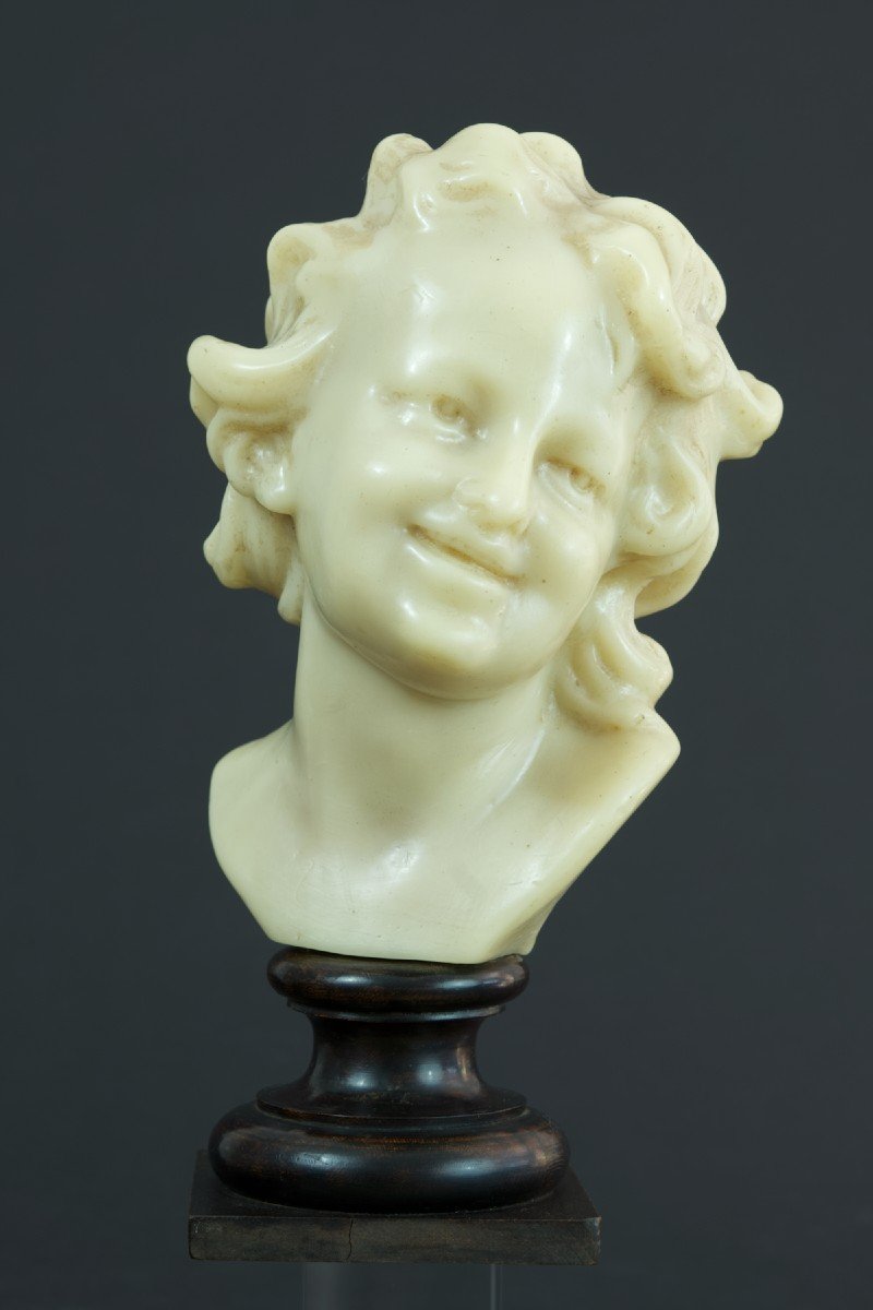 Old Bust Head Of A Laughing Child Jean Baptiste Carpeaux Wax 19th-photo-4