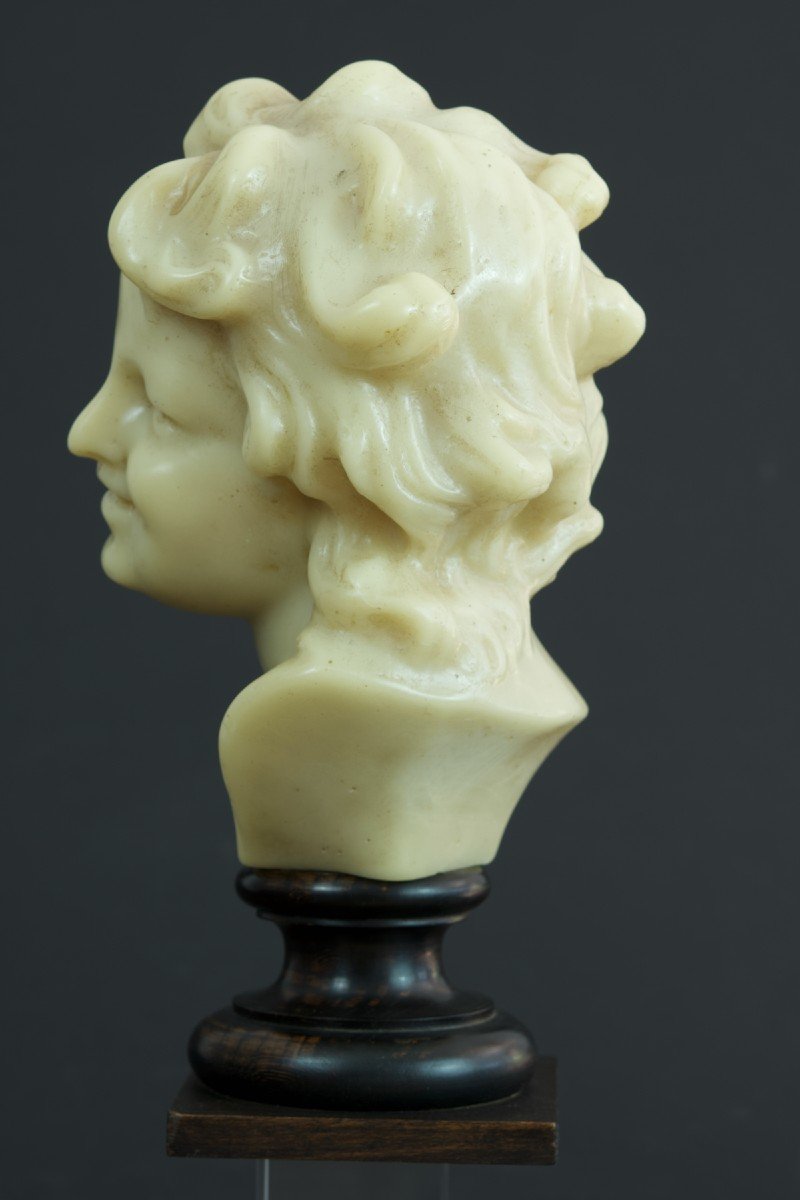 Old Bust Head Of A Laughing Child Jean Baptiste Carpeaux Wax 19th-photo-4