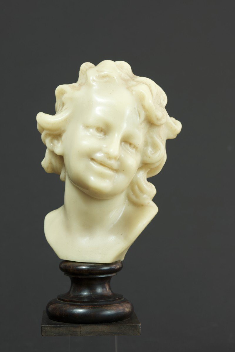 Old Bust Head Of A Laughing Child Jean Baptiste Carpeaux Wax 19th-photo-7