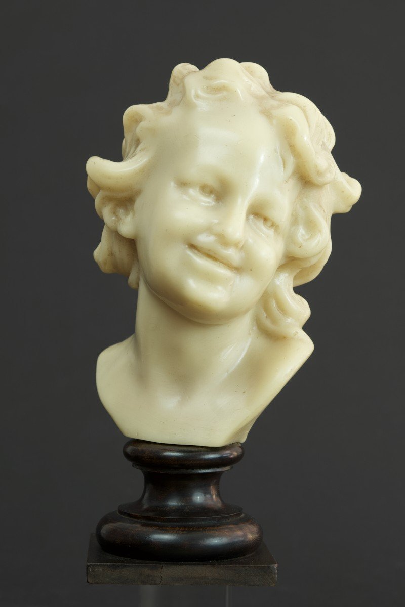 Old Bust Head Of A Laughing Child Jean Baptiste Carpeaux Wax 19th