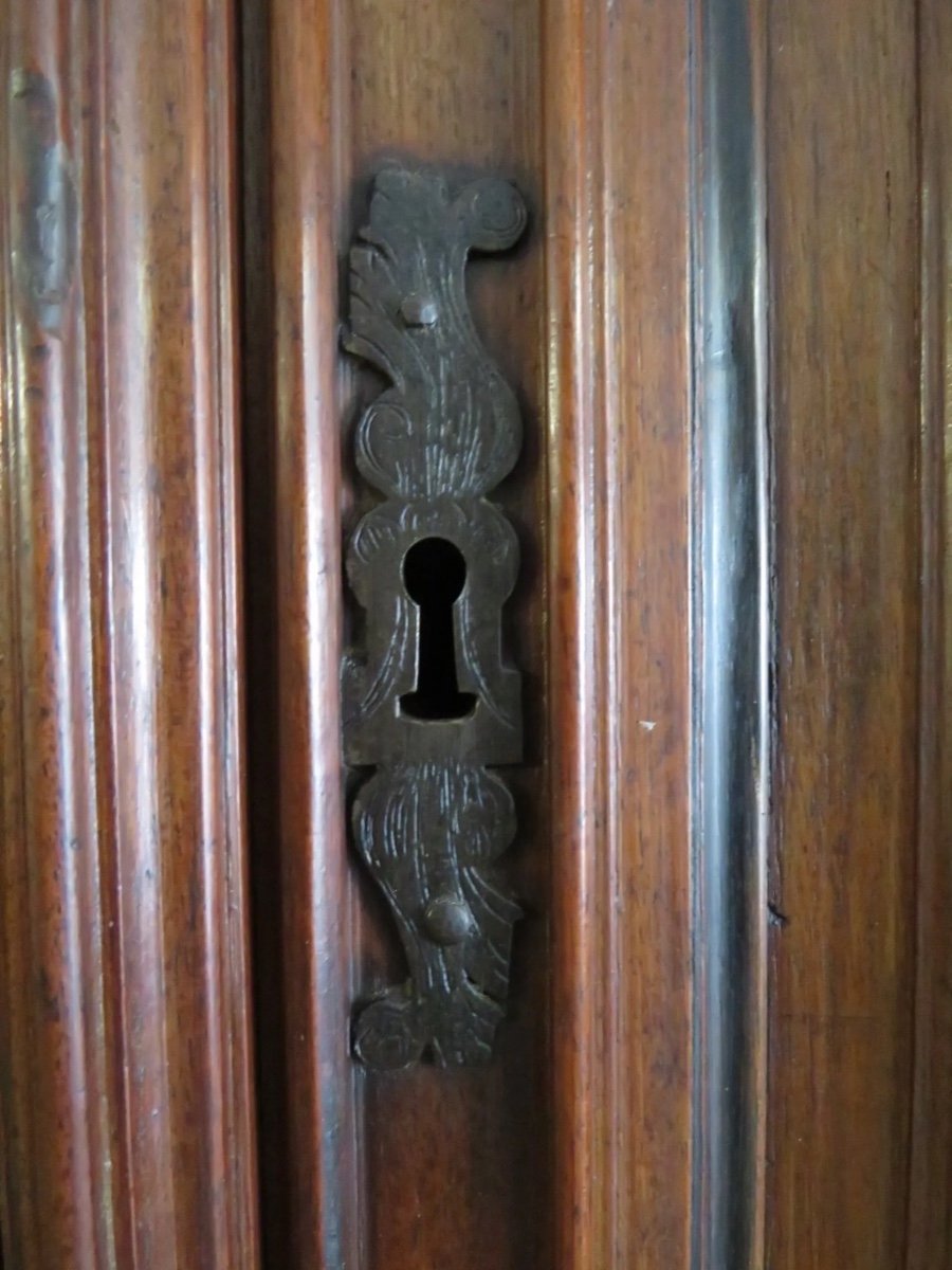 Ancien Buffet  17 ème Mascaron Bois Sculpté Diminutif Grotesque Art populaire Noyer-photo-2