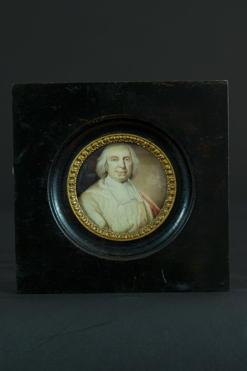 Hyacinthe Rigaud Old Miniature Portrait Painting Cardinal Fleury Perpignan 1811-photo-2