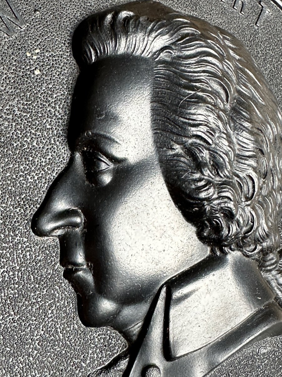 Ancien Portrait Wolfgang Amadeus Mozart Profil Gutta Percha Bois Durci Musique-photo-2