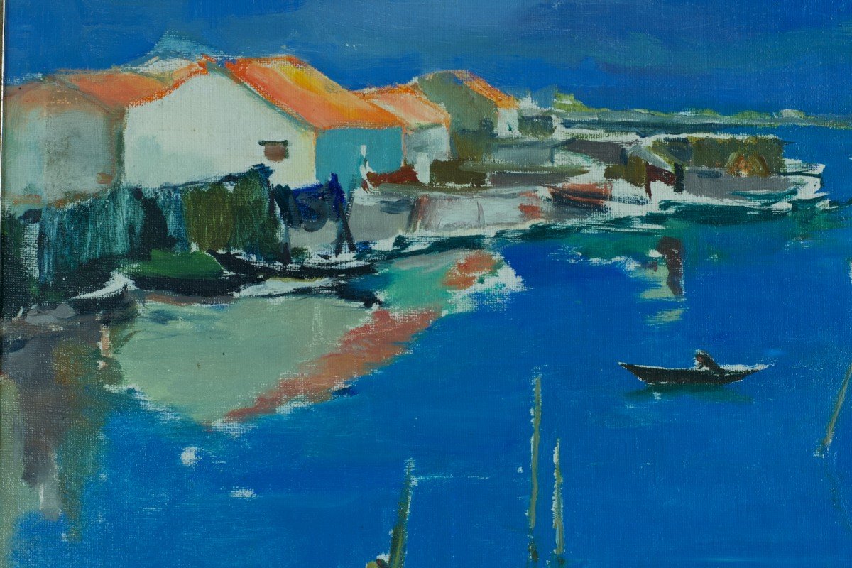 Amanda Bonnieu Tableau Marine Etang De Thau Sète Pointe Courte Mer été Hst Cadre-photo-1