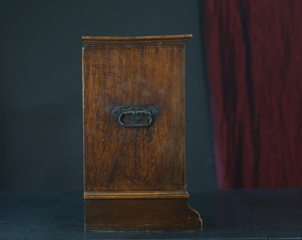 Ancien Meuble Cabinet De Voyage Renaissance Mémento Mori Italie Bois Sculpté-photo-4