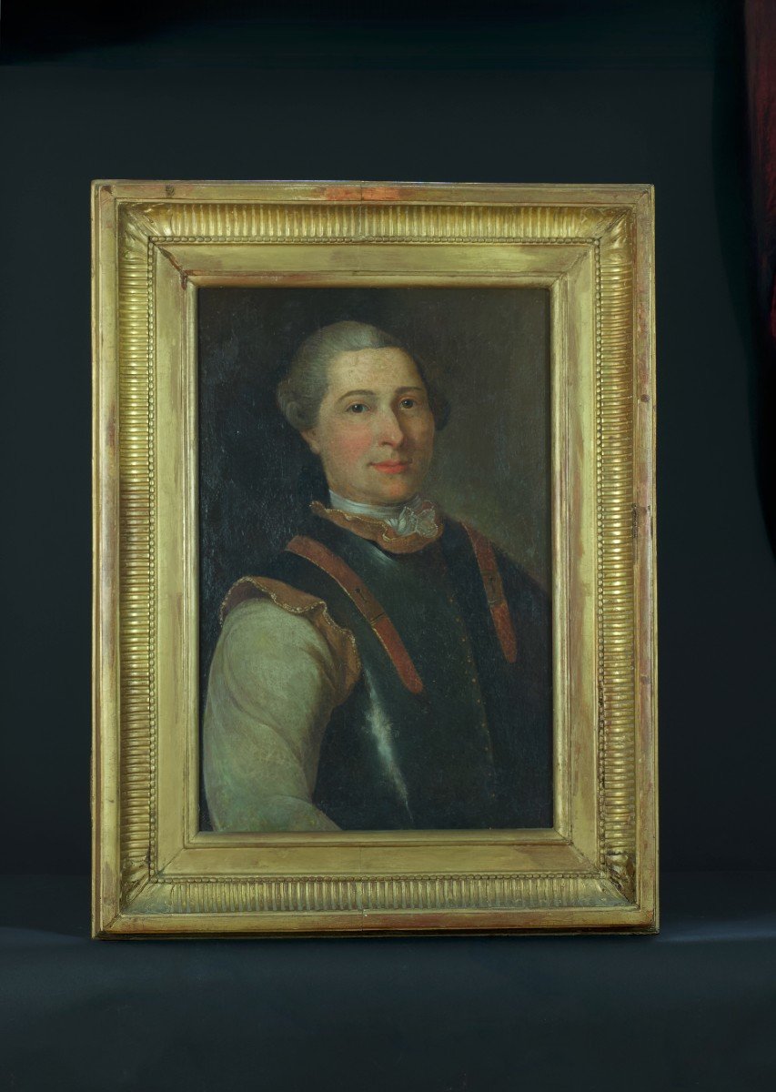 Beautiful Old Painting Portrait Of Gentleman In Armor French School 17th Chateau Decor-photo-4