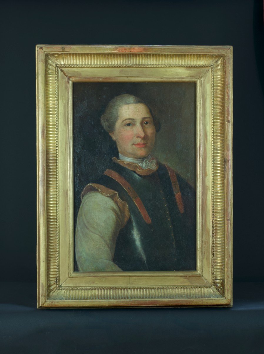 Beautiful Old Painting Portrait Of Gentleman In Armor French School 17th Chateau Decor-photo-5