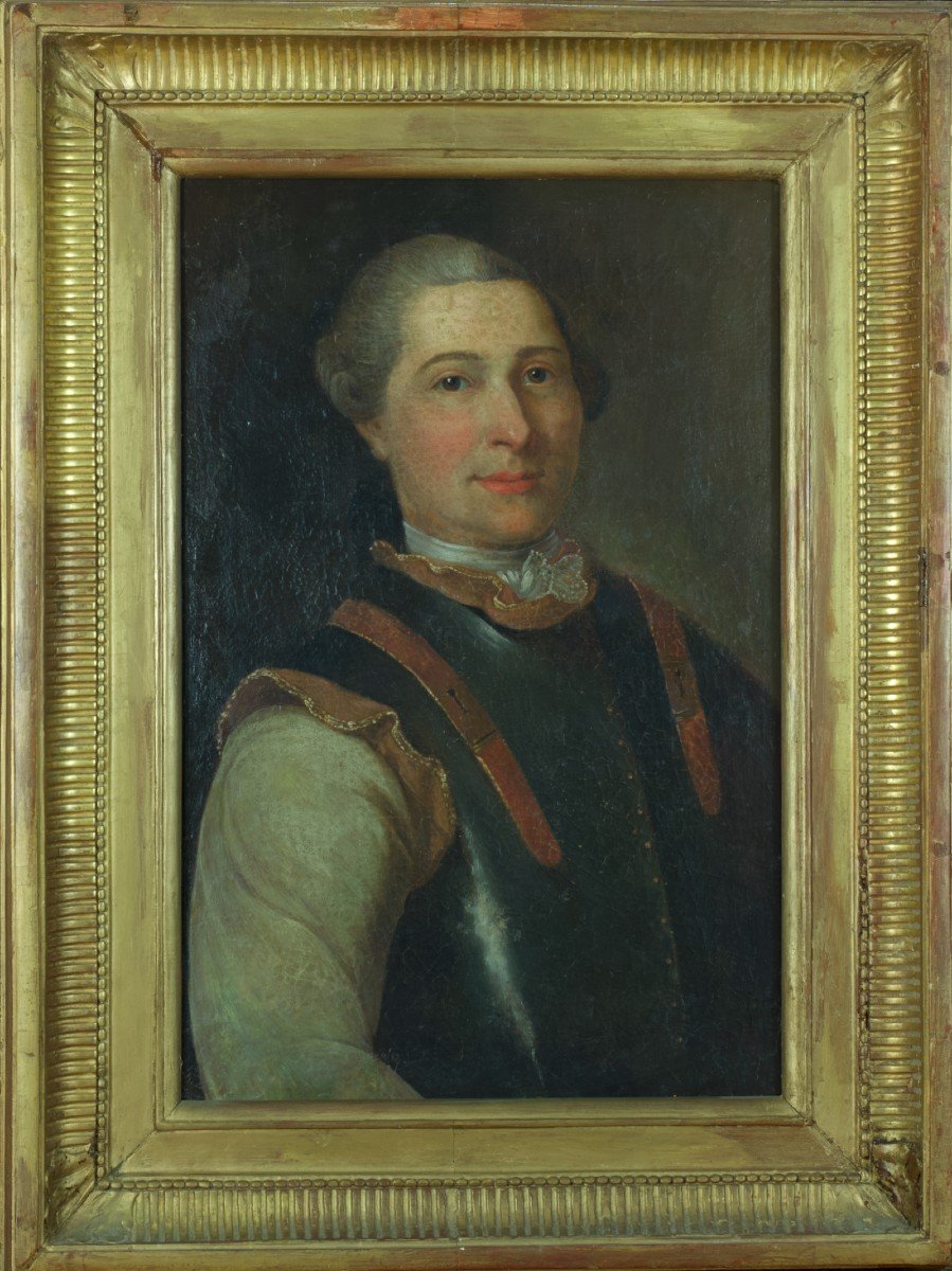Beautiful Old Painting Portrait Of Gentleman In Armor French School 17th Chateau Decor