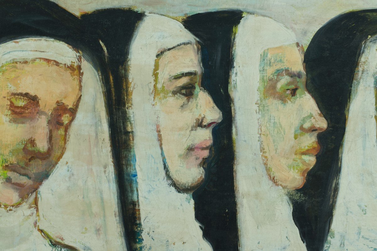 Blanche Van Parys Modern Painting Portrait Good Sisters Religious Convent Hst Paris -photo-1