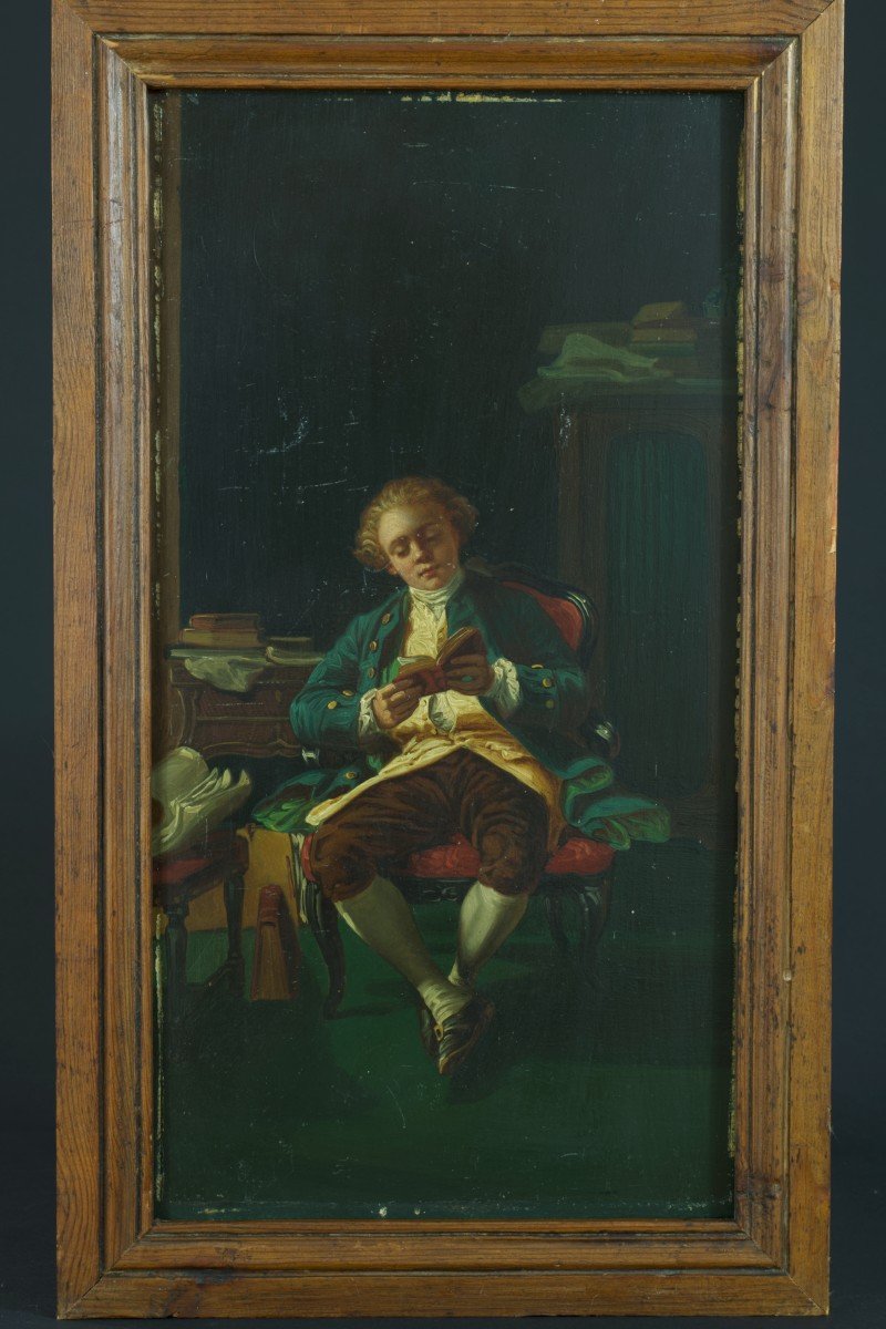 Attribute Meissonier Old Painting Portrait Man Reader Book Smoker Tavern X 2-photo-3
