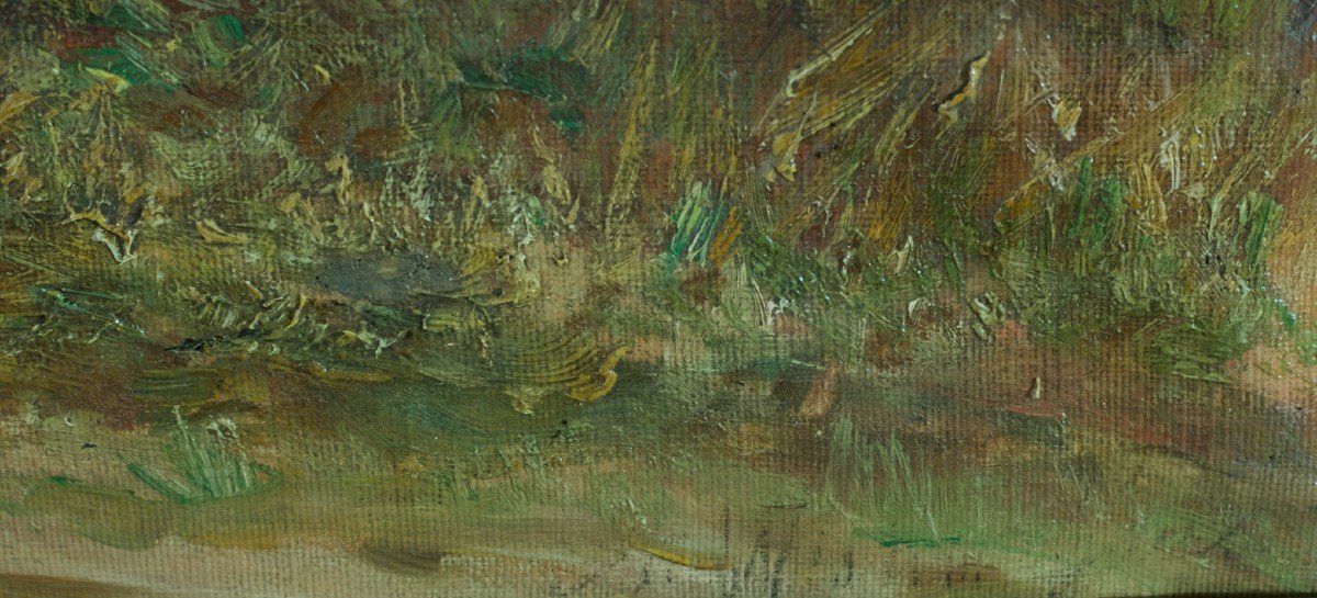 Alexandrine Von Wistinghausen  Estonie  Tableau Paysage Du Sud Animé 19e Peinture Tallinn-photo-2