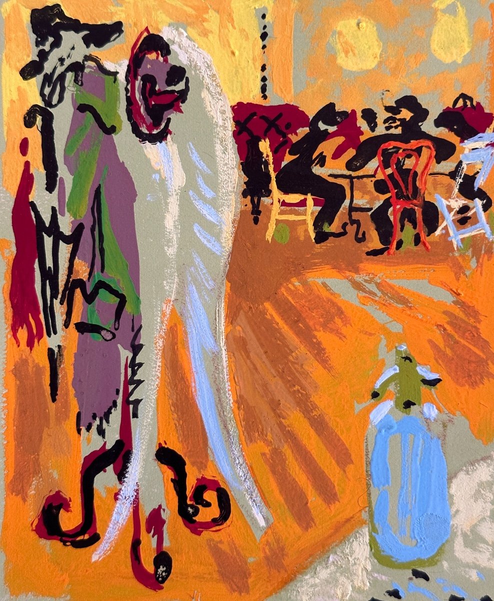 Drawing Jean Terles Anatole France The Revolt Of The Angels Wings Siphon Blue Bar-photo-1