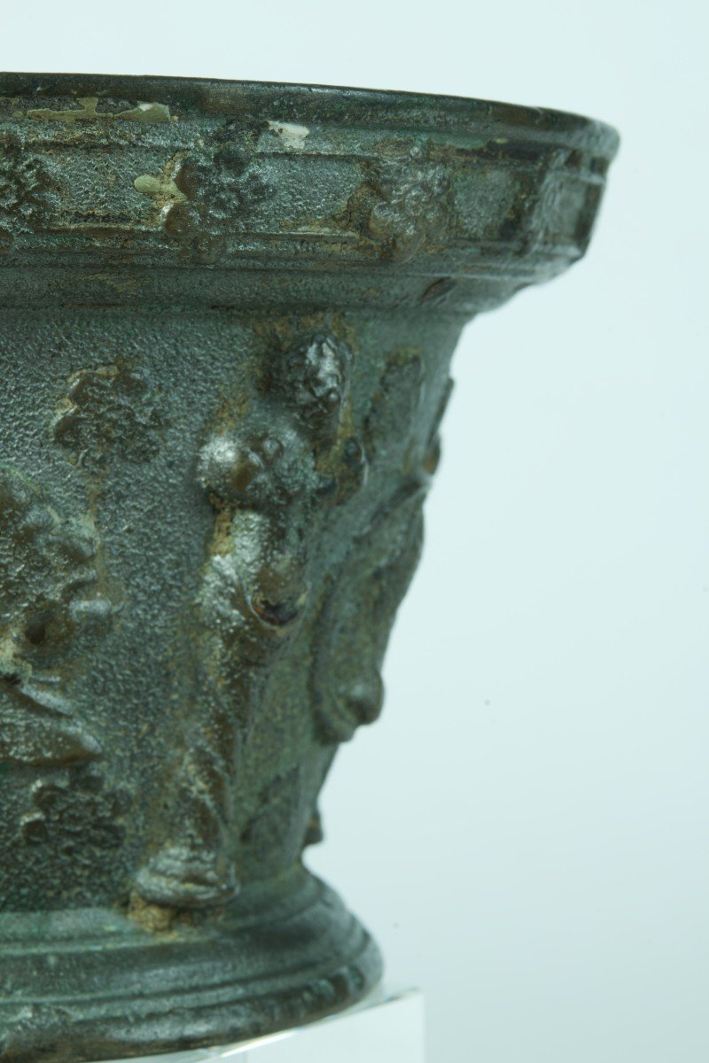 Rare Bronze Mortar Le Puy-en Velay Caryatid Roman Emperor Nero Domitian 17th Apothecary-photo-5