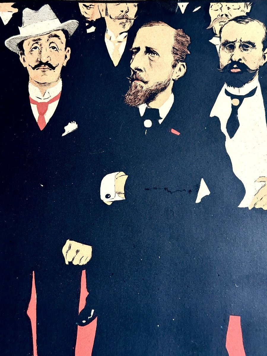  Jules Grün Lithographie Art Nouveau Portrait Homme Politique Magistrat 19e Dreyfus  x 2 -photo-4