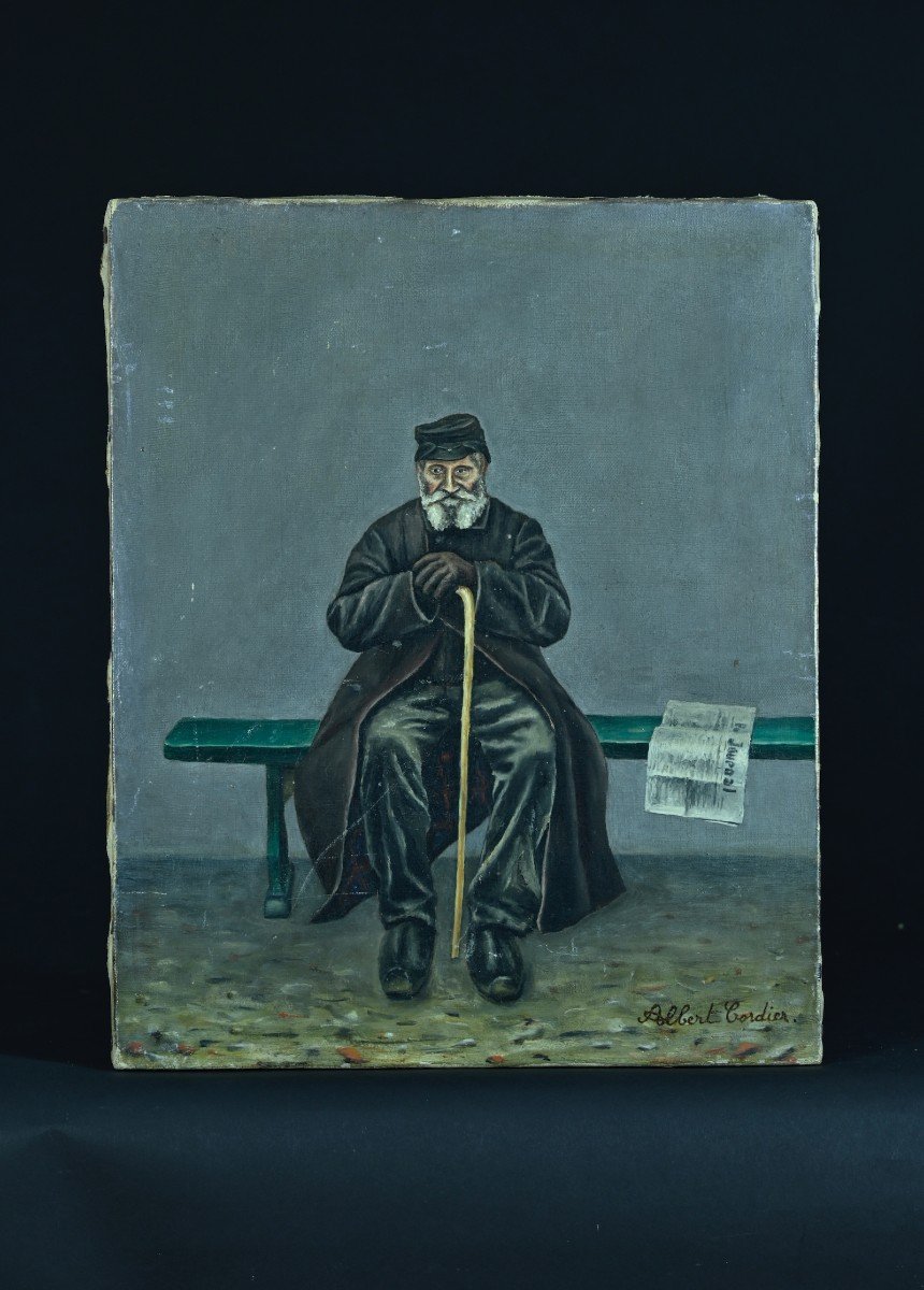 Albert Cordier   Tableau Portrait Du Père Parmentier Journal Paris Montparnasse  19e -photo-2