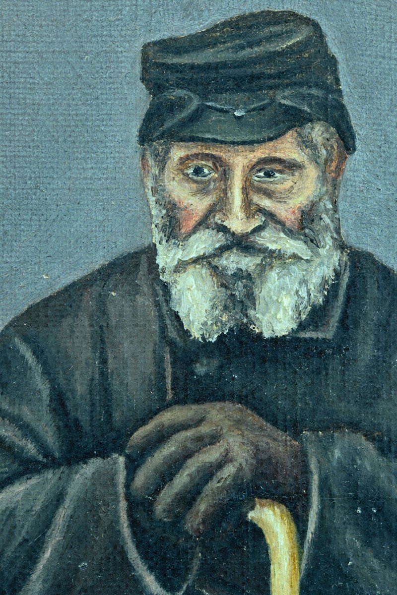 Albert Cordier   Tableau Portrait Du Père Parmentier Journal Paris Montparnasse  19e -photo-1