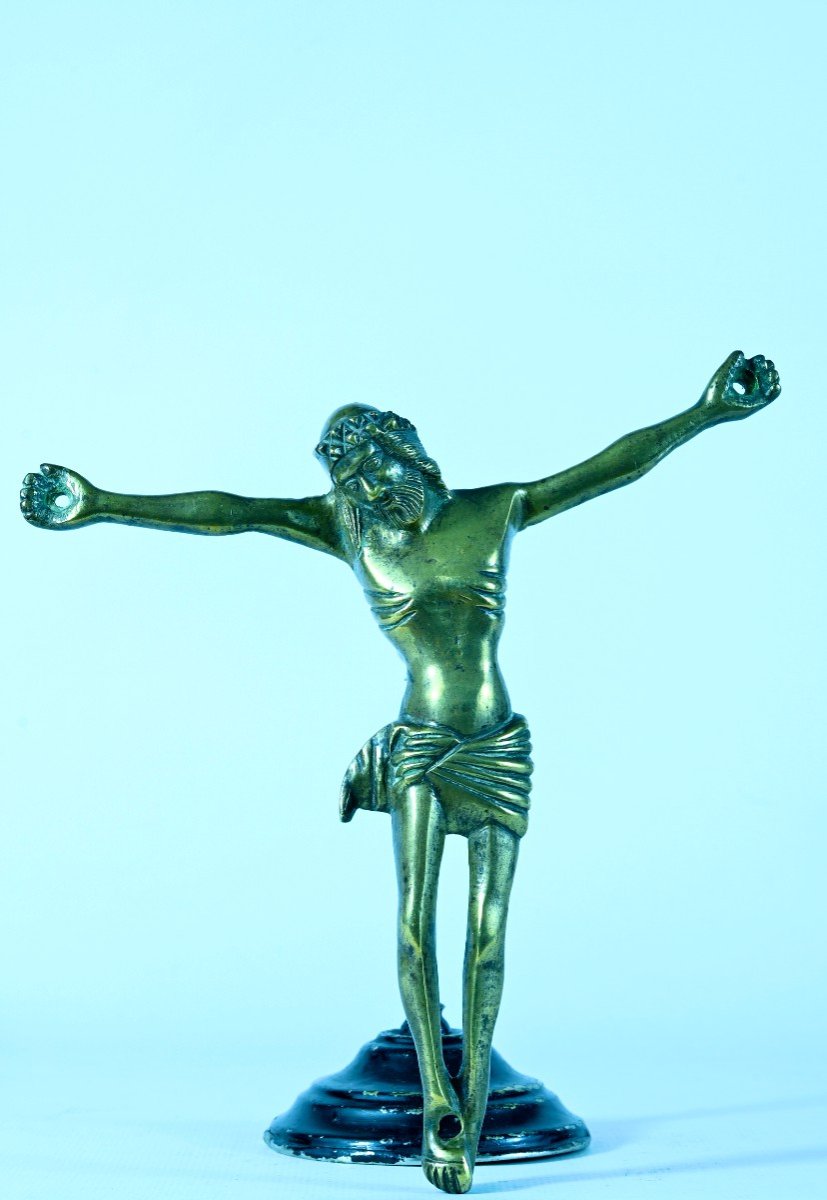 Christ Middle Ages Bronze High Period 15th Hollow Cast Iron Crucifix-photo-5