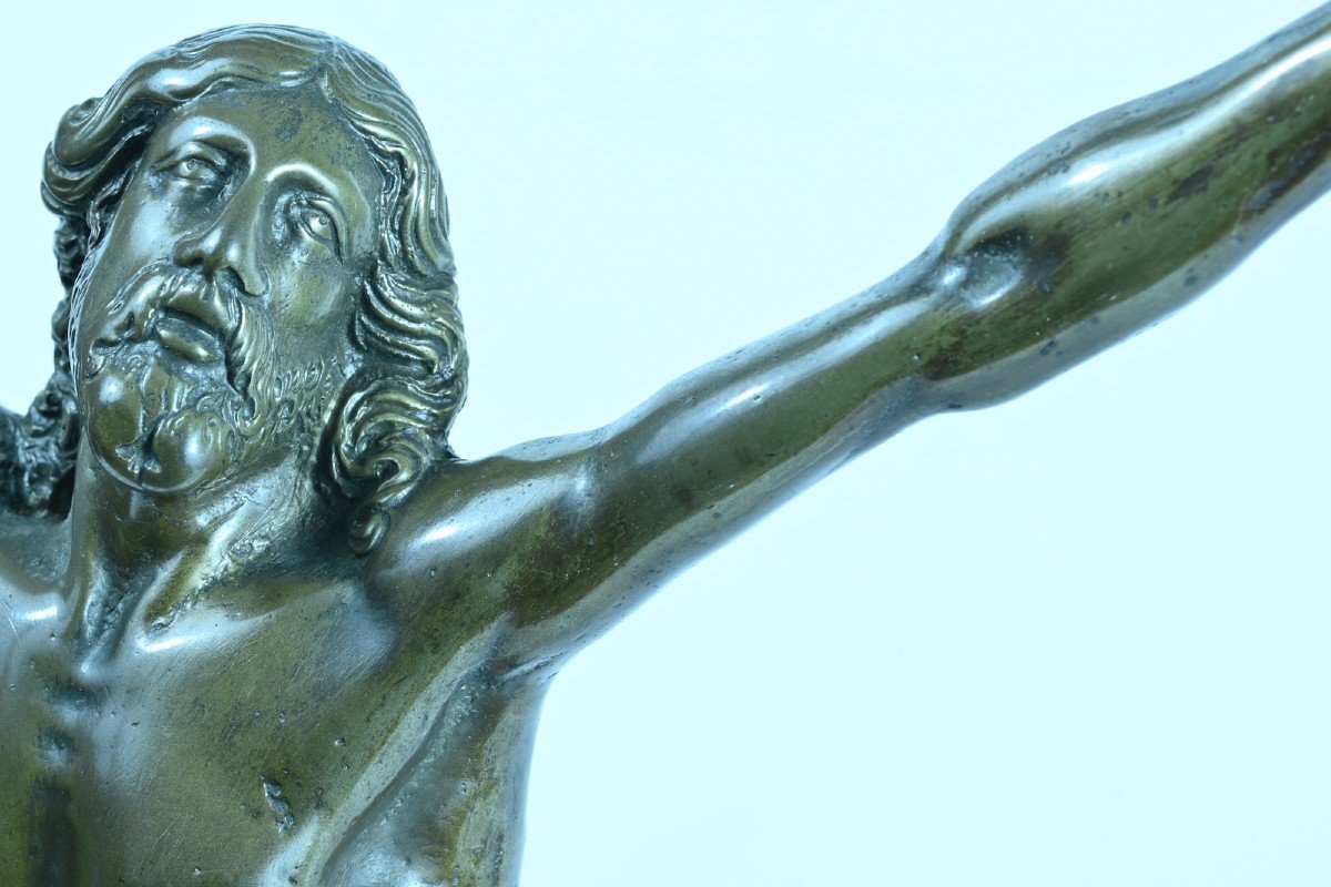Large Living Bronze Christ Giambologna Mannerist Italy 31cm Cristo Vivo Crucifix Relgion -photo-4