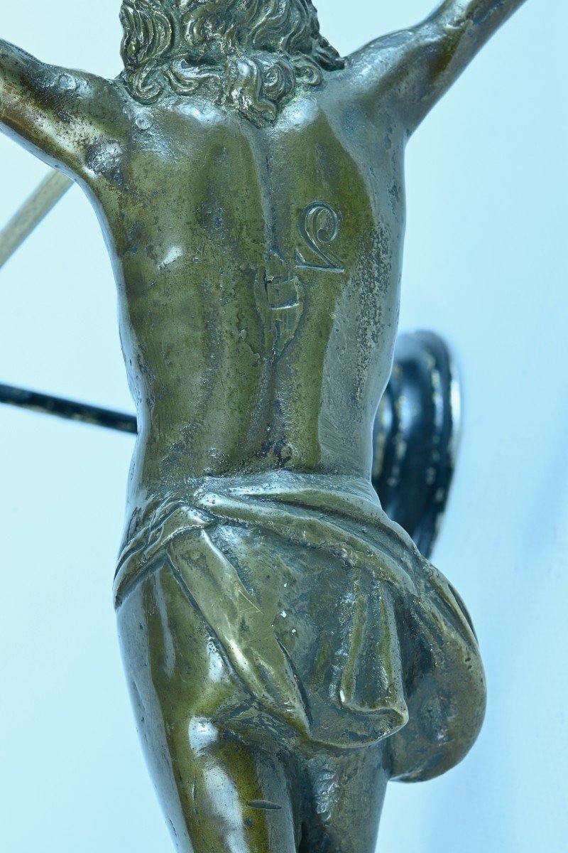 Large Living Bronze Christ Giambologna Mannerist Italy 31cm Cristo Vivo Crucifix Relgion -photo-5