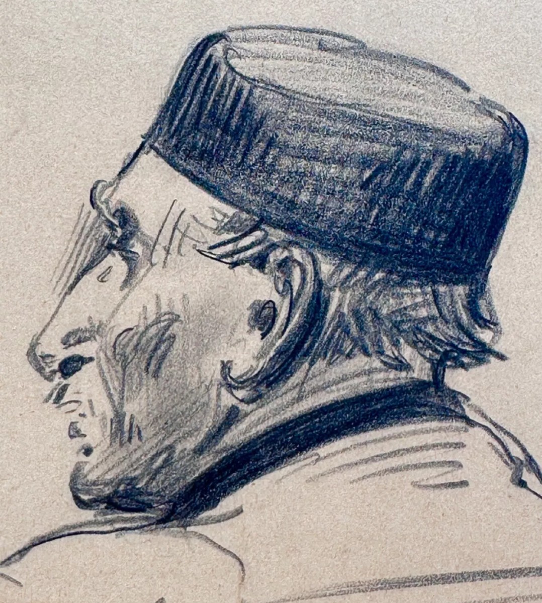 Isidore Pils Antique Pencil Drawing Portrait Of The Parisian Lawyer Lemaire 19th