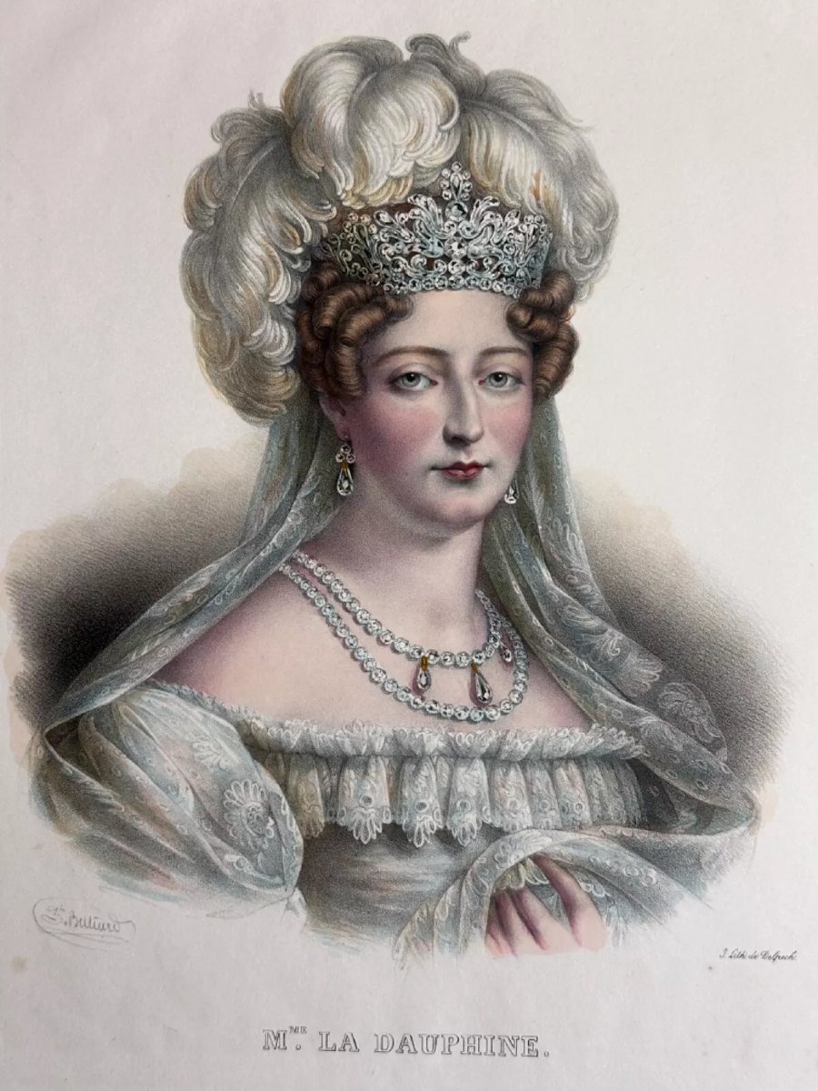 Delpech Ancienne Gravure Portrait Royal La Dauphine Madame Royale Louis XVI Royaliste -photo-1