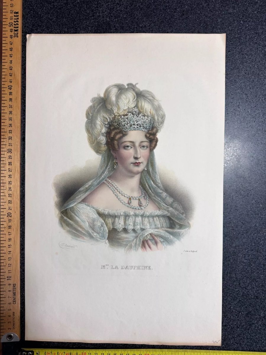 Delpech Ancienne Gravure Portrait Royal La Dauphine Madame Royale Louis XVI Royaliste -photo-5