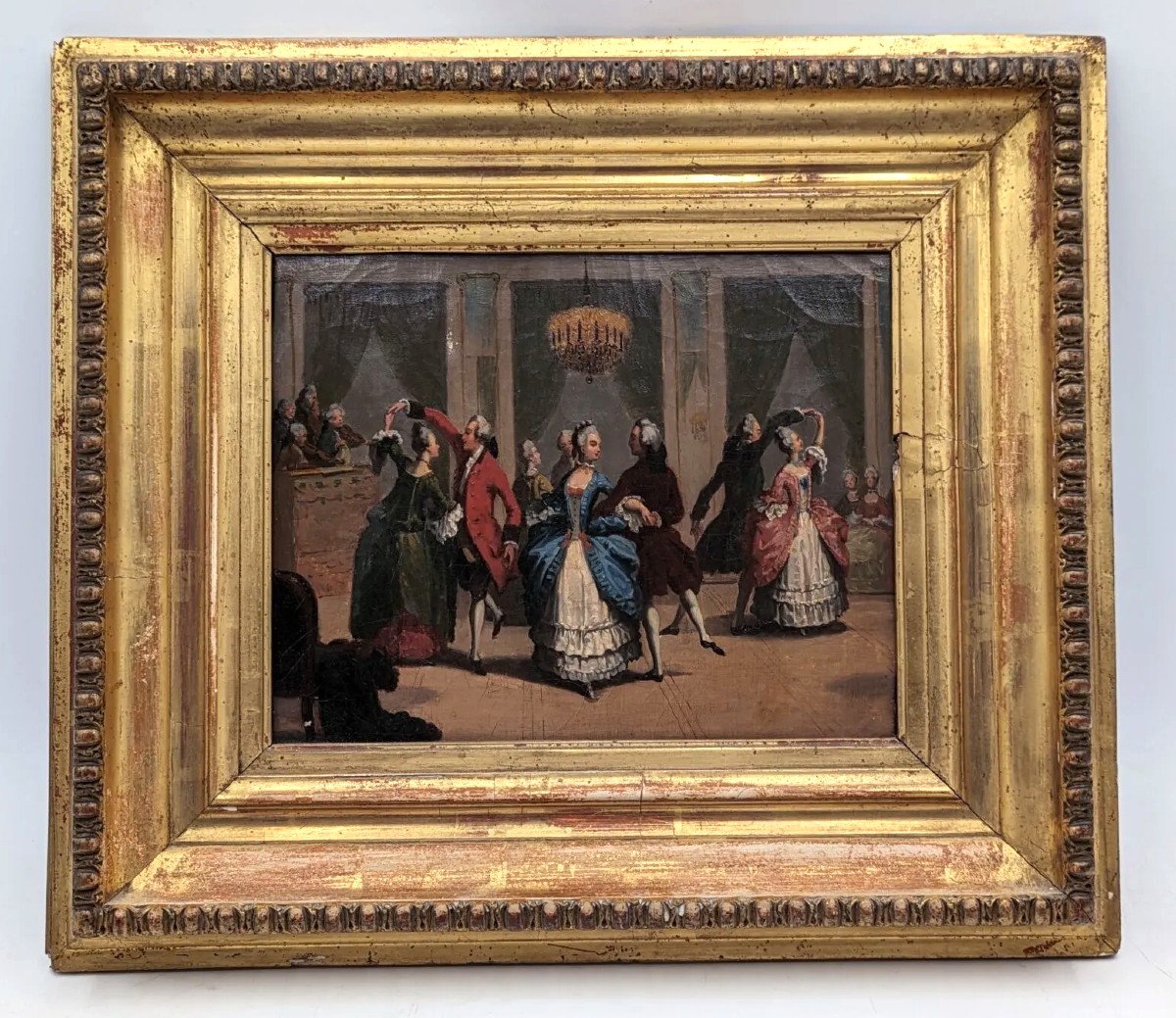 Augustin  De Saint Aubin Tableau Scène De Bal 18ème Costume Louis XV Danse chorégraphie Ballet 