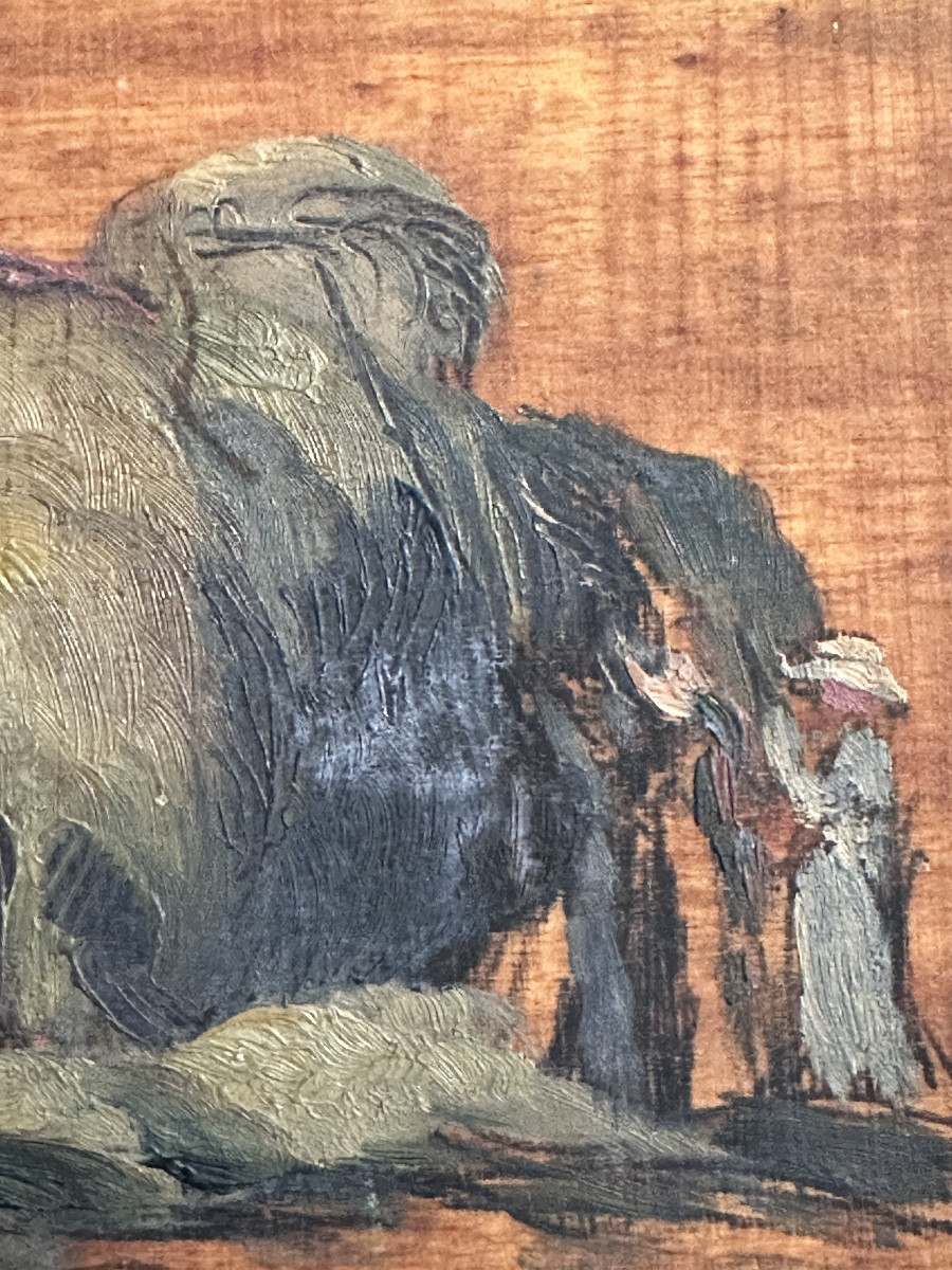 French School Old Painting Painting Works Fields Hay Harvest Sennelier Impressionist-photo-4