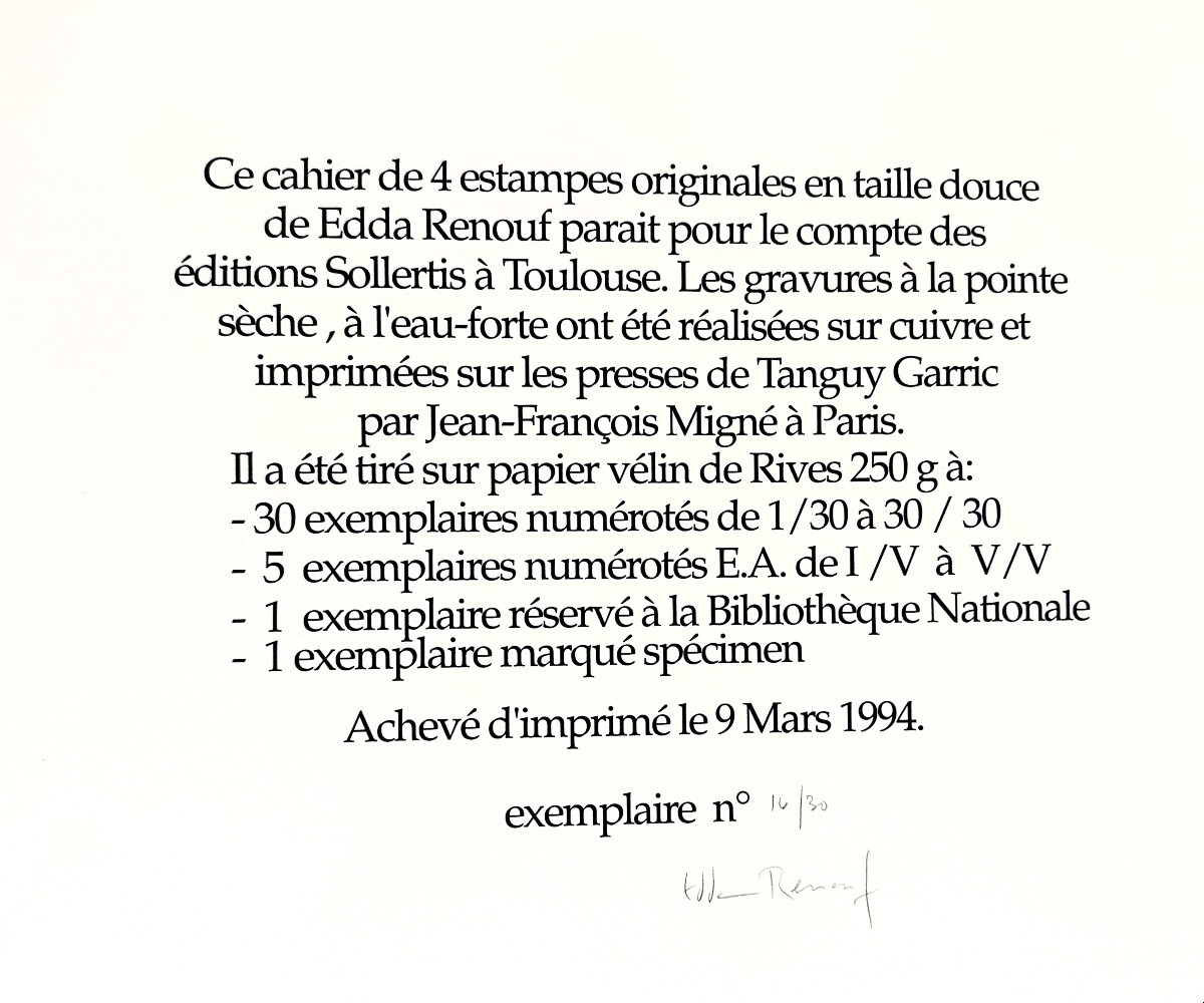 EDDA RENOUF GALERIE SOLLERTIS USA ART gravure Contemporaine Champs Magnétiques x 4 -photo-2