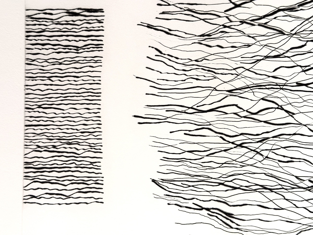 EDDA RENOUF GALERIE SOLLERTIS USA ART gravure Contemporaine Champs Magnétiques x 4 -photo-3
