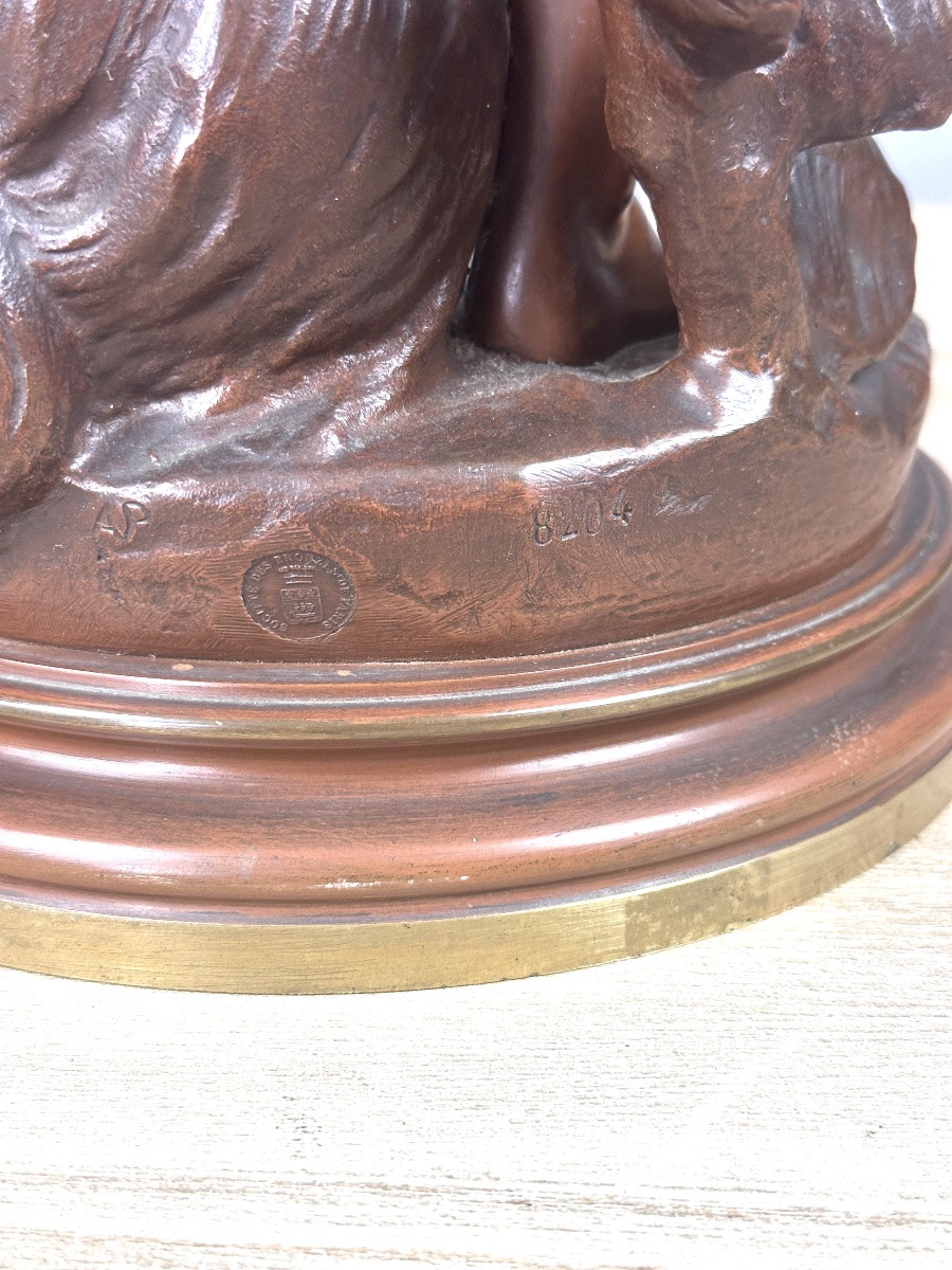 Henri Plé Large Bronze Portrait Of A Man David Conqueror Of Goliath 64cm 19th -photo-5