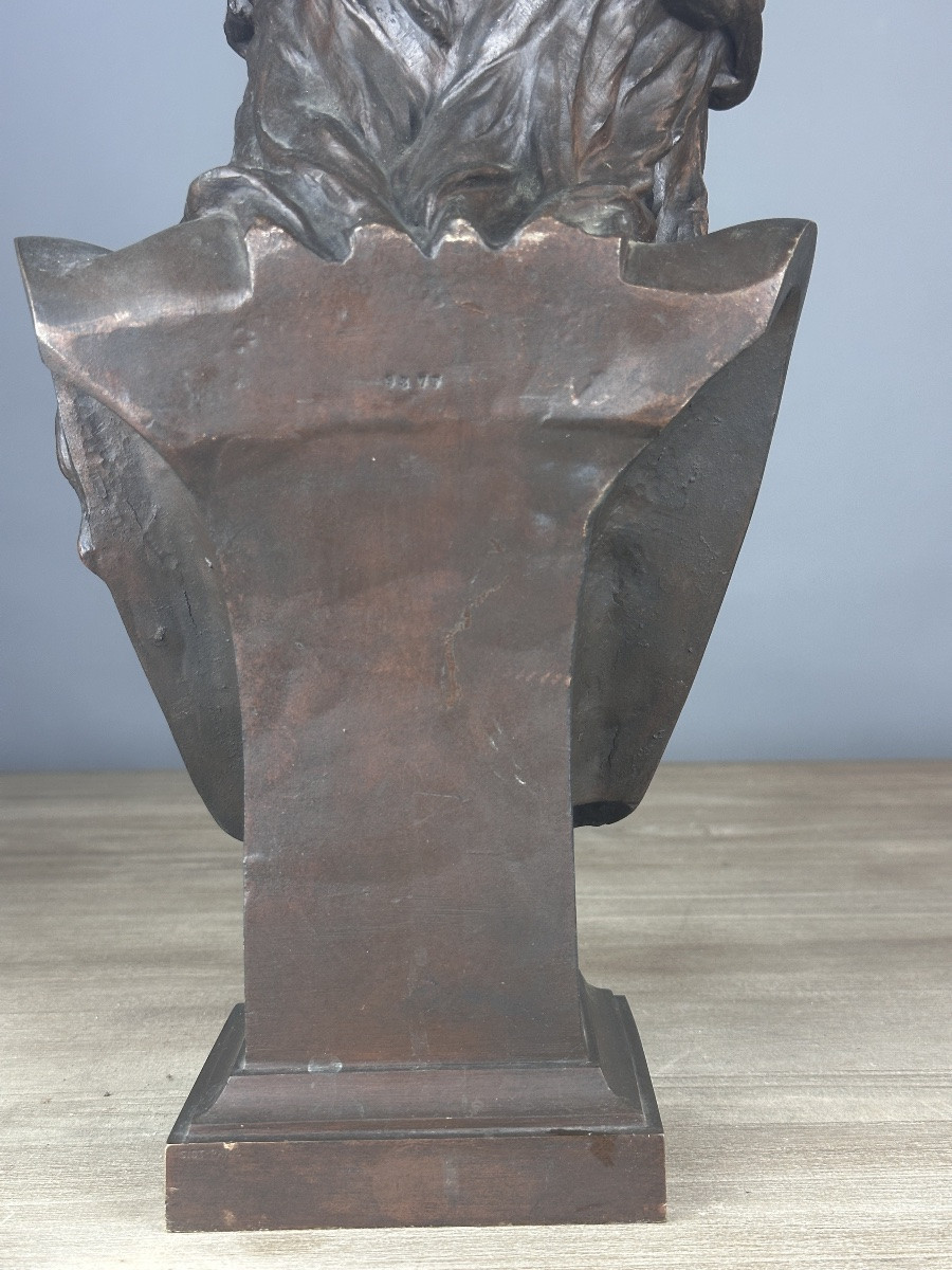 Eugene Marioton Old Large Bronze Portrait Of Christ Crown Of Thorns Siot 19th Jesus -photo-4