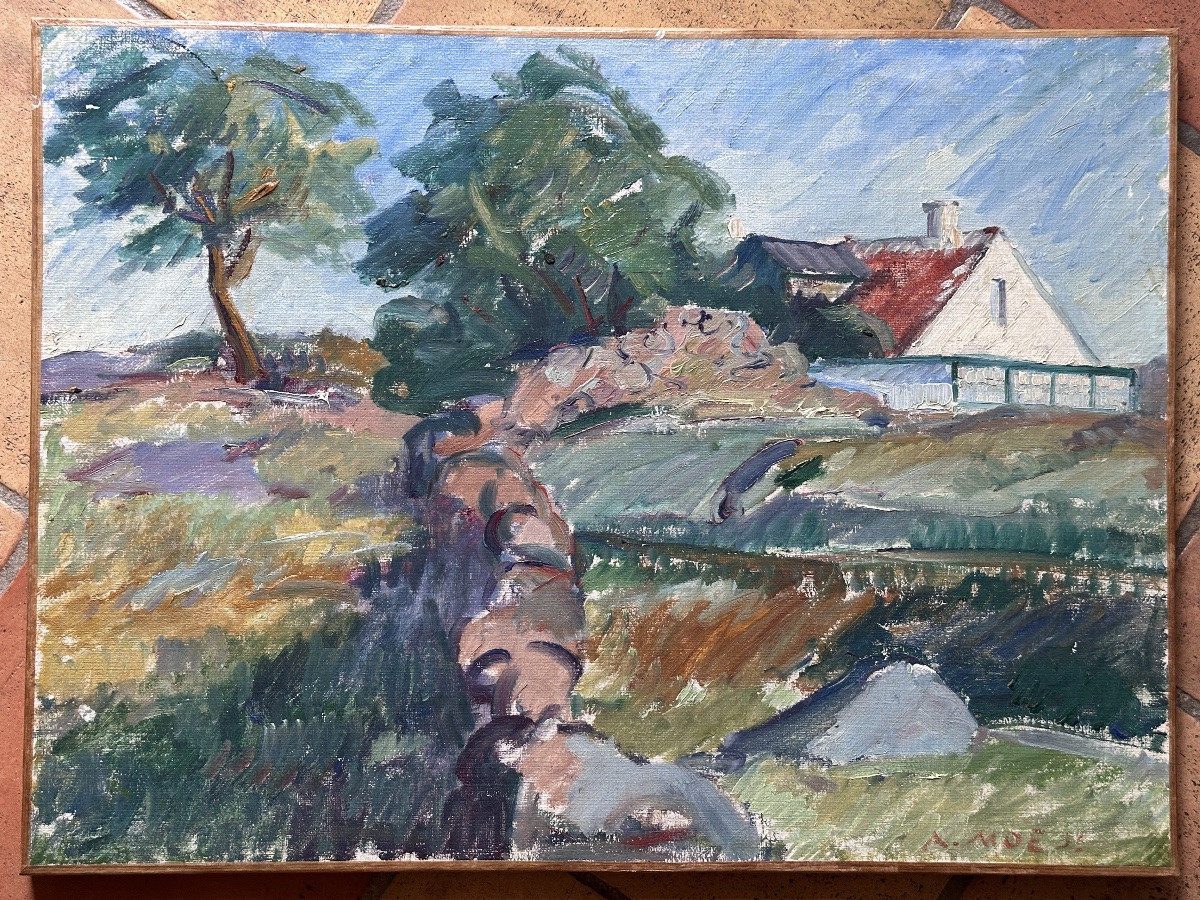 Andrea Moe Impressionist Landscape Painting Danish School Andrea Moe Hst Bornholm Island-photo-8