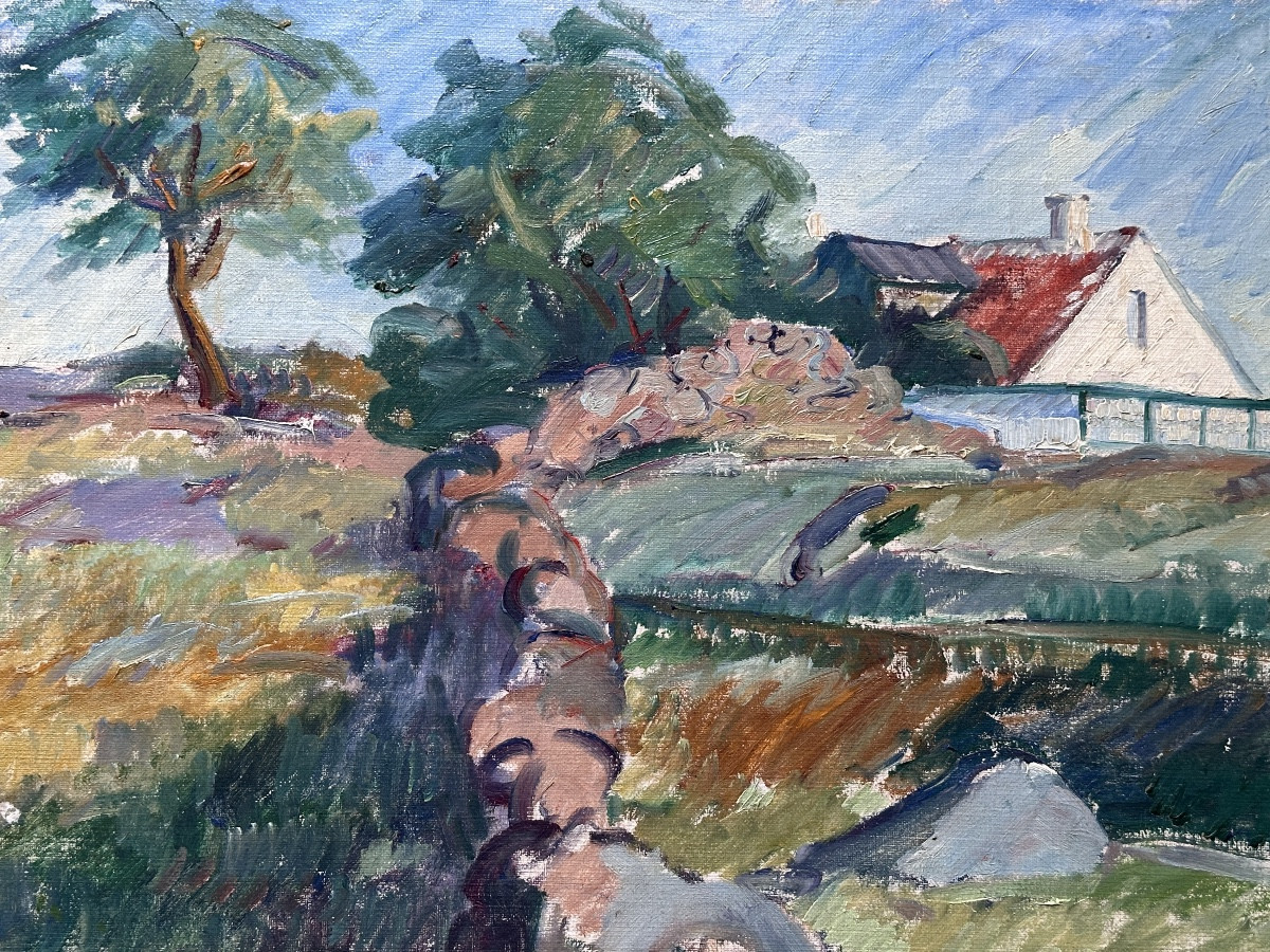 Andrea Moe Impressionist Landscape Painting Danish School Andrea Moe Hst Bornholm Island