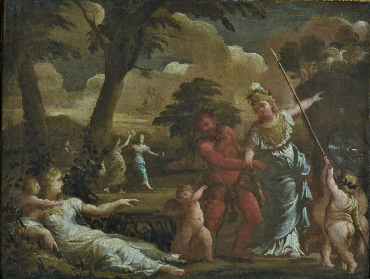 Painting Italy Ancient Rome Scene Mythology Baroque Portrait Pegasus 17th Century Suv. Sebastiano Ricci -photo-2