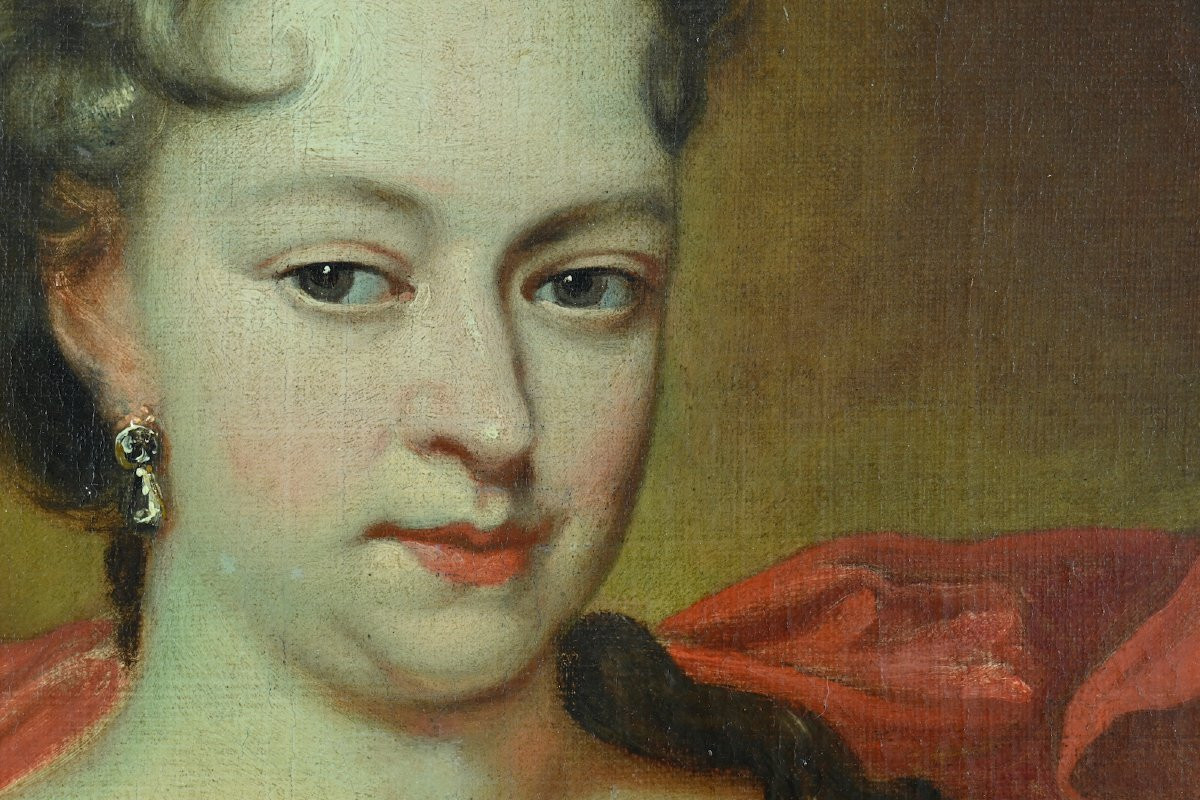 Beautiful Old Painting Portrait Of A Lady Of Quality Baroque Sv De Largillière Hst 17th Century-photo-5