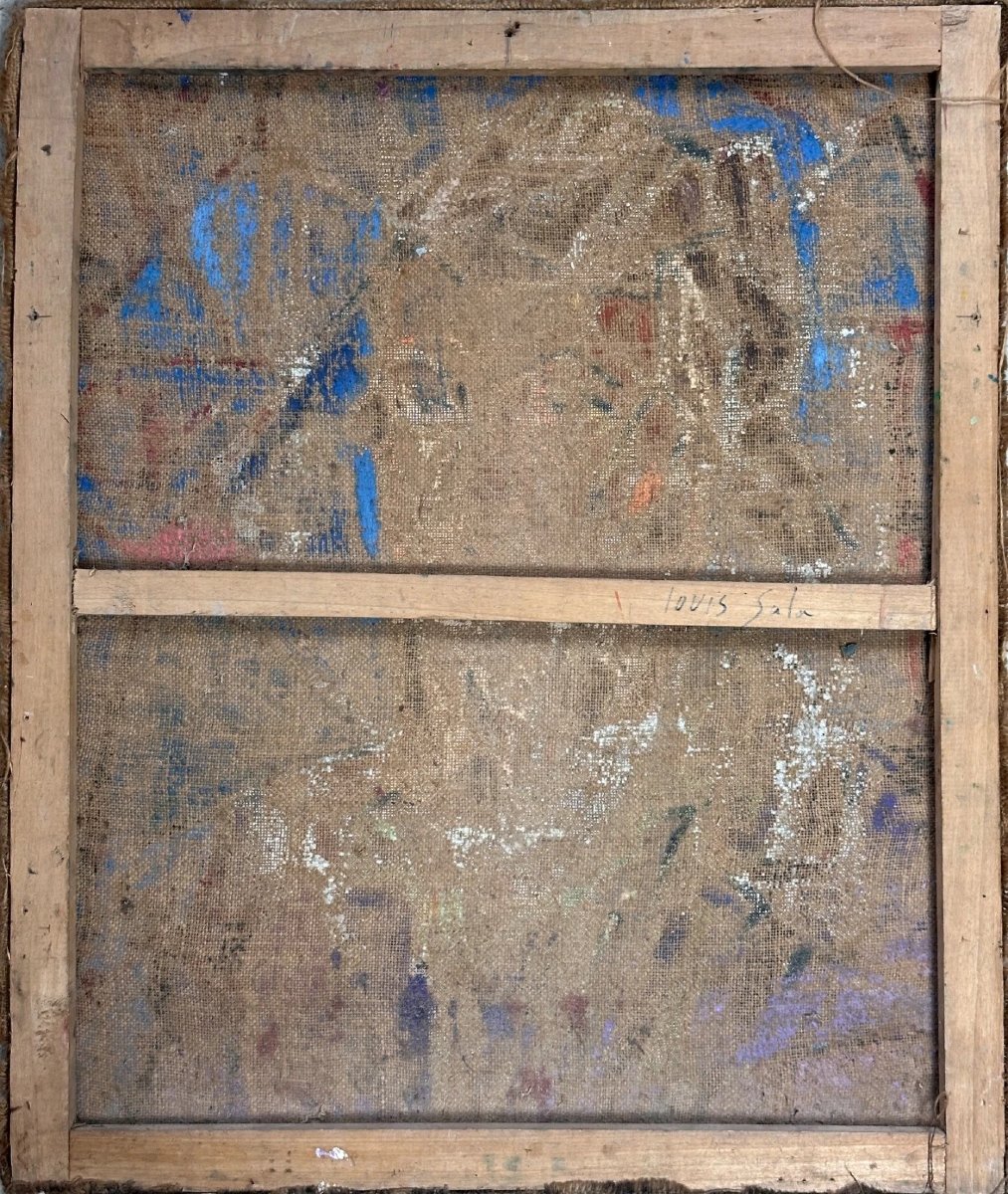 MICHEL RAULY  Beau portrait moderne cubisme  autoportrait a l'écharpe    LOUIS SALA-photo-4