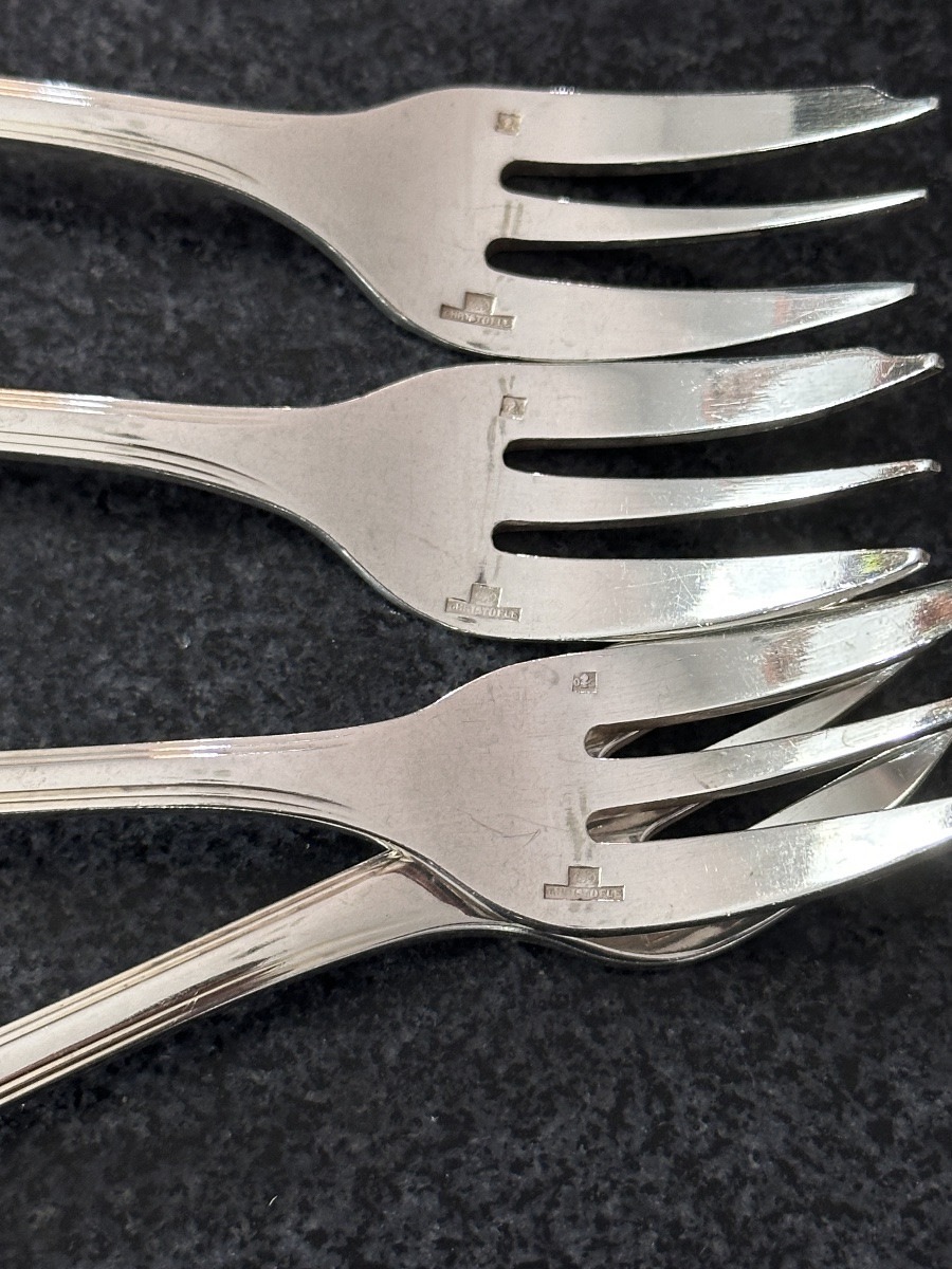 Christofle Art Deco America Cutlery Set Luc Lannel Design 84 Pieces-photo-6