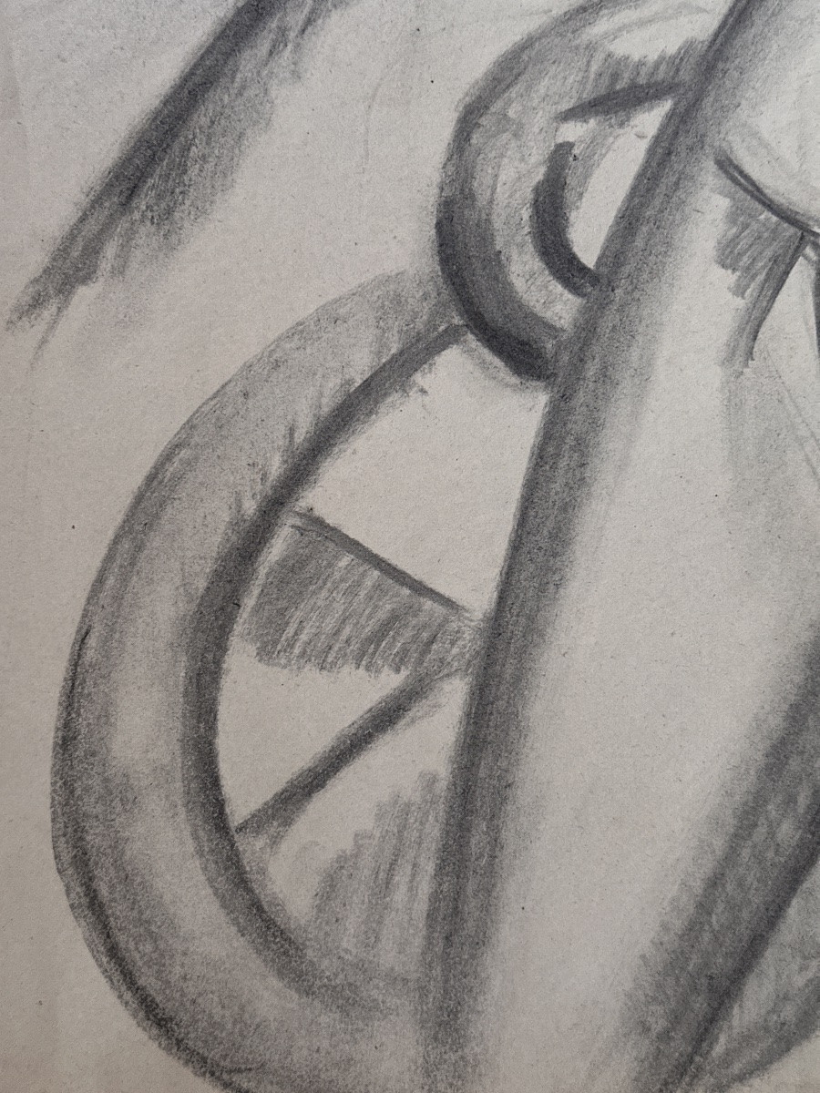 Jourda Drawing Modern Art Fernand Leger Portrait Man Bicycle Cyclist Cubist Tour De France XX-photo-3