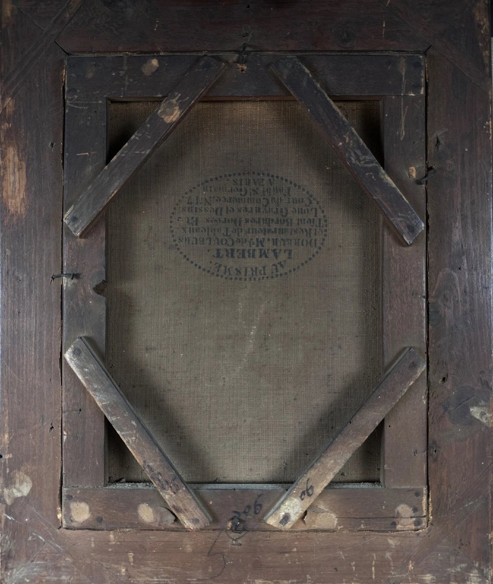 École Française Beau tableau ancien romantique portrait d’homme redingote signé 1850 sv BOILLY-photo-4